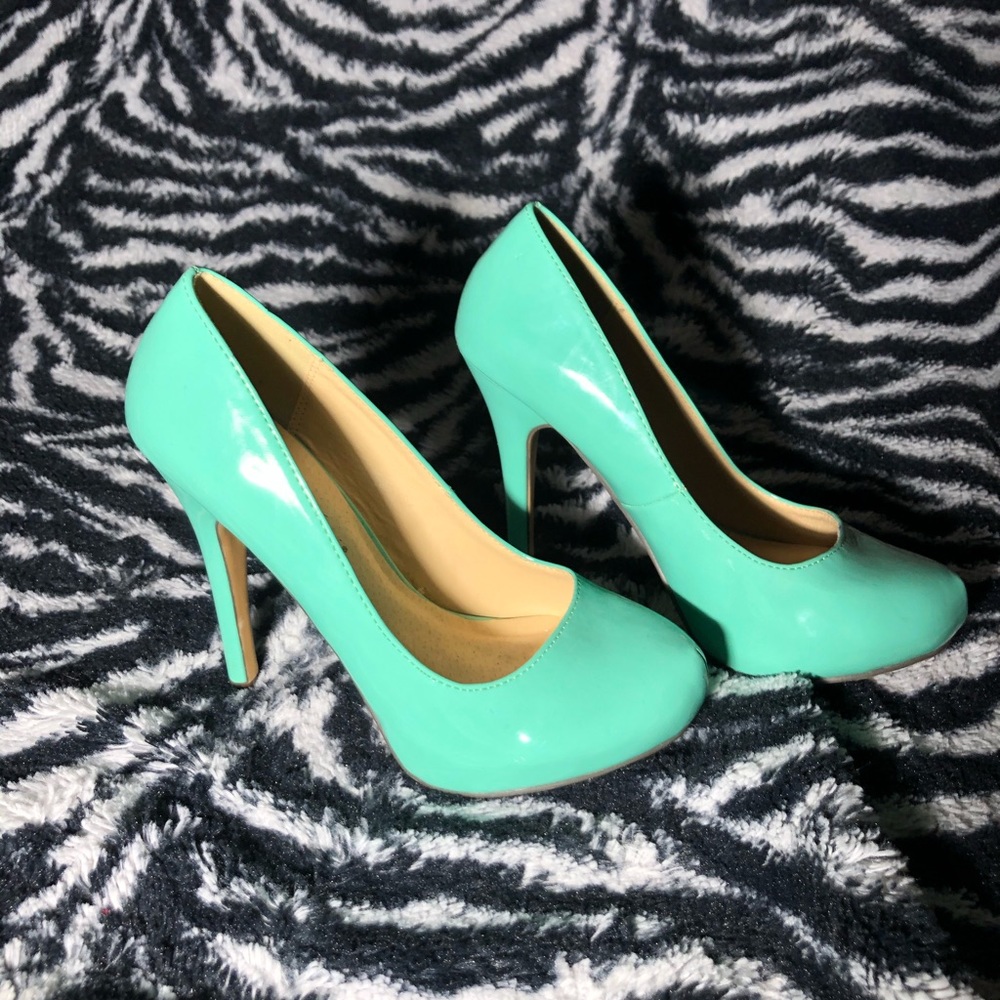 Michael Antonia Neon Blue Heels
